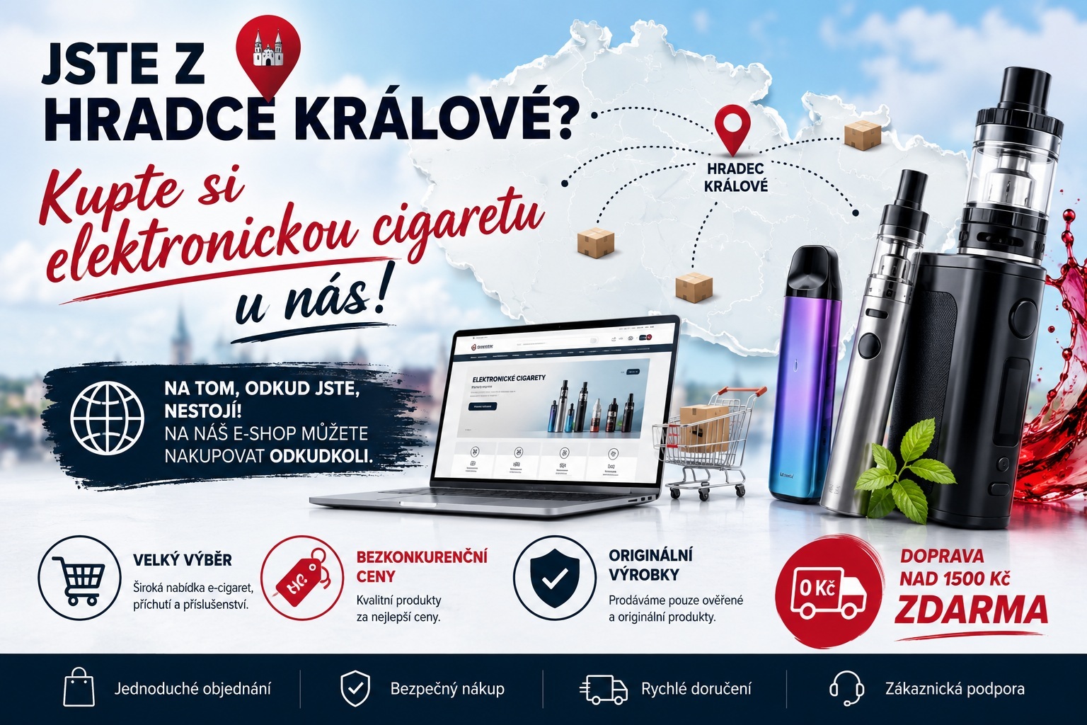 Jste z Hradce Králové. Kupte si elektronickou cigaretu u nás.